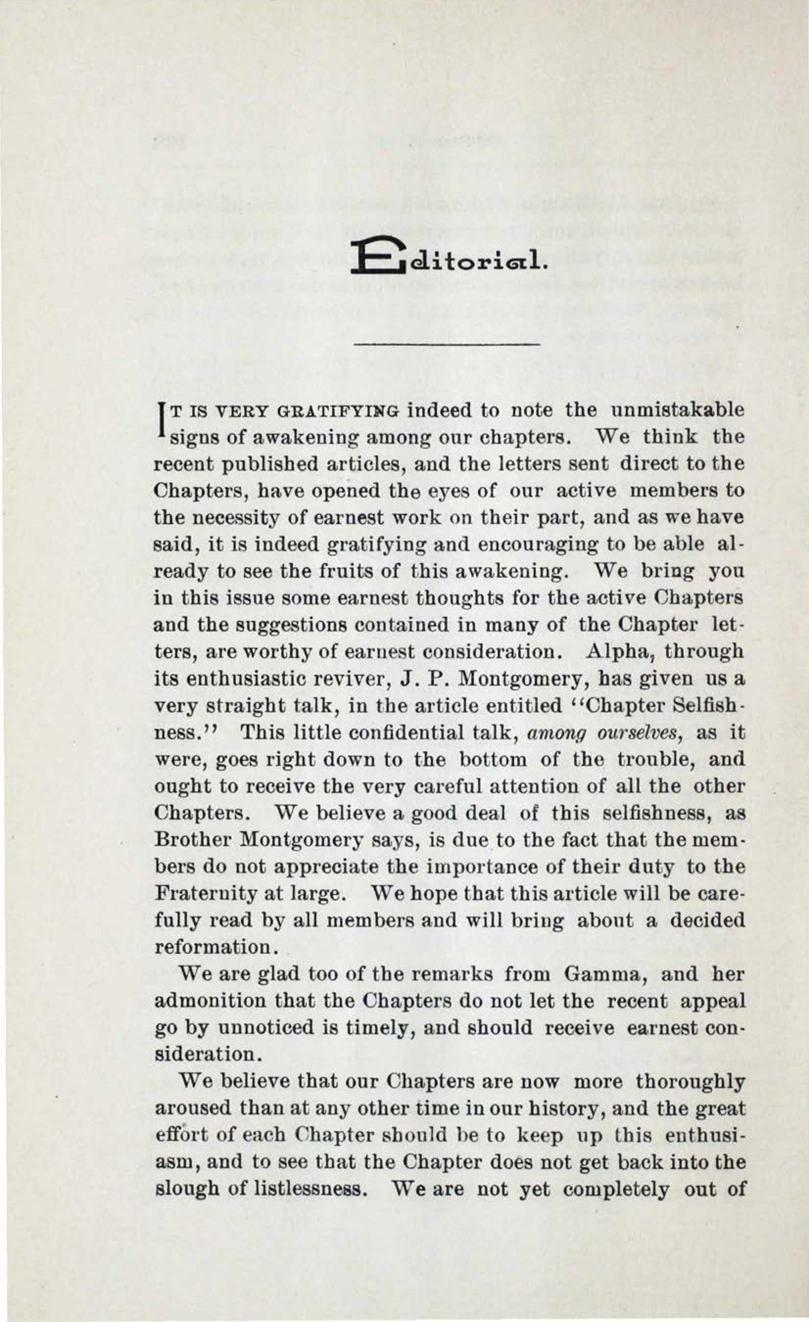 Editorial, February 1901